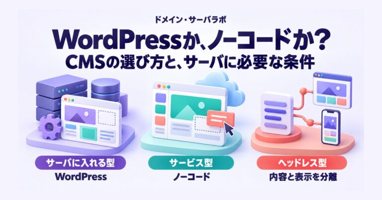 WordPressか、ノーコードか? CMSの選び方と、サーバに必要な条件
