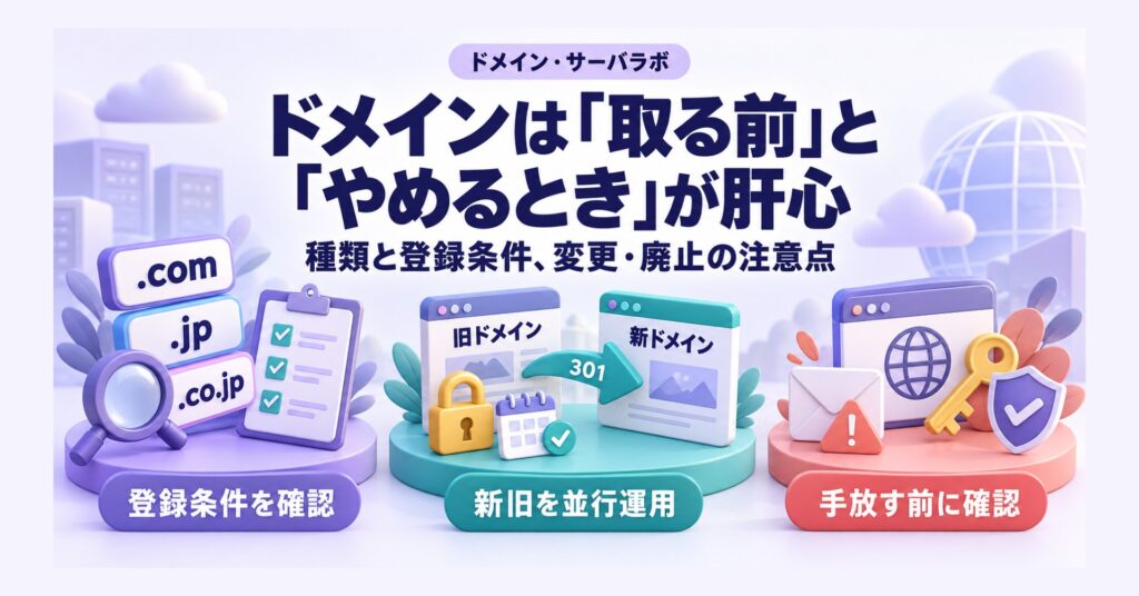 ドメインは「取る前」と「やめるとき」が肝心 種類と登録条件、変更・廃止の注意点