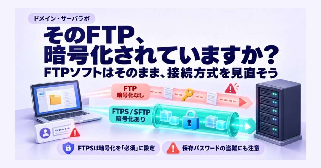 そのFTP、暗号化されていますか? FTPソフトはそのまま、接続方式を見直そう