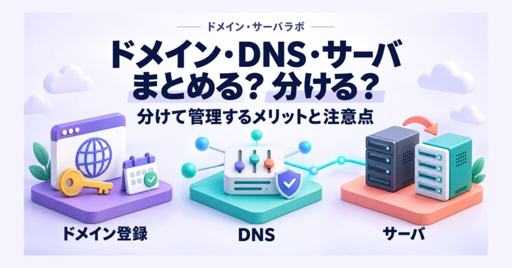 ドメイン・DNS・サーバ まとめる?分ける? 分けて管理するメリットと注意点