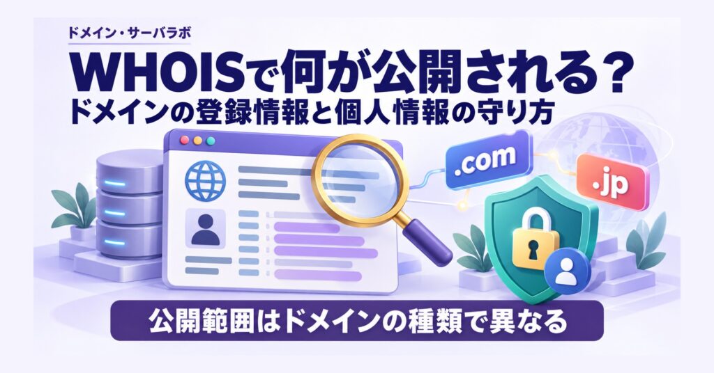 WHOISで何が公開される？ ドメインの登録情報と個人情報の守り方